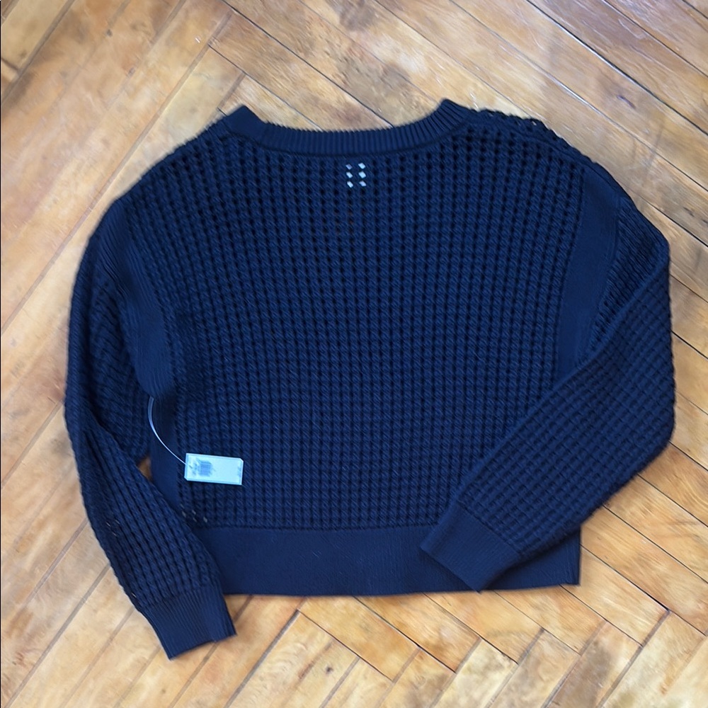 Old Navy Black Waffle Knit Sweater